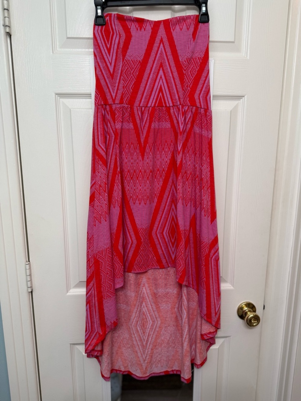 Xhilaration Red and Pink Geometric Dress Top